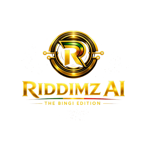 Riddimz AI logo — gold sound-wave emblem of the Caribbean AI assistant